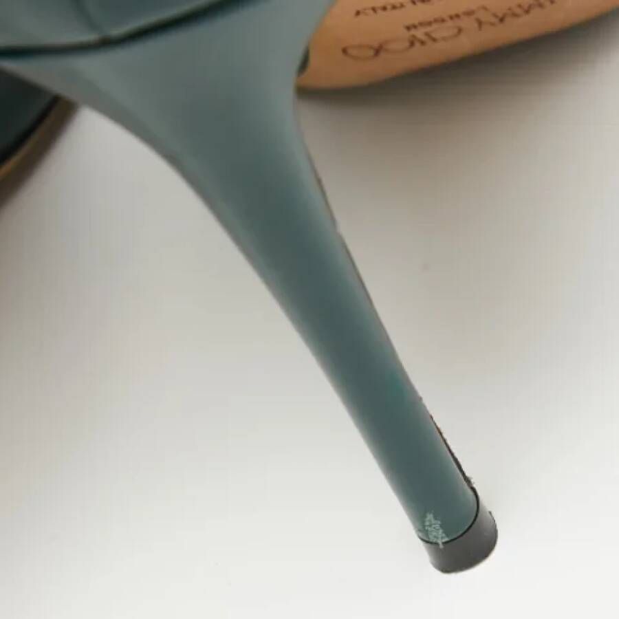 Jimmy Choo Pre-owned Leather heels Green Dames