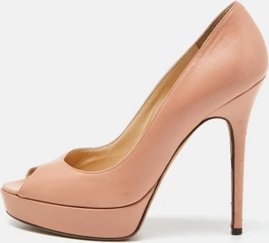 Jimmy Choo Pre-owned Leather heels Pink Dames