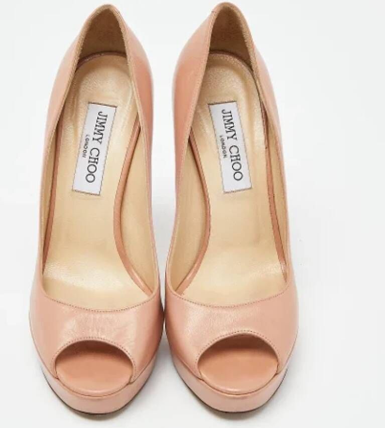 Jimmy Choo Pre-owned Leather heels Pink Dames