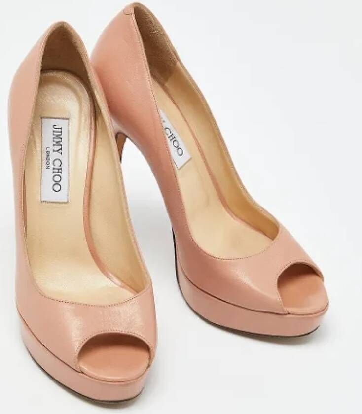 Jimmy Choo Pre-owned Leather heels Pink Dames