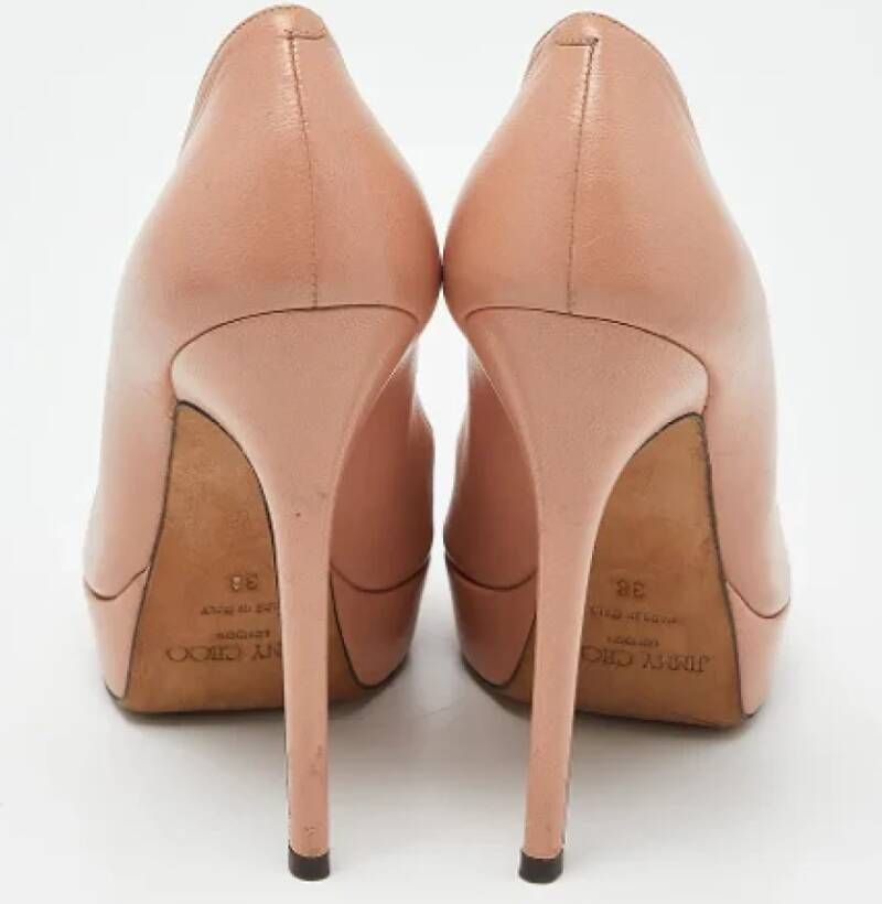 Jimmy Choo Pre-owned Leather heels Pink Dames