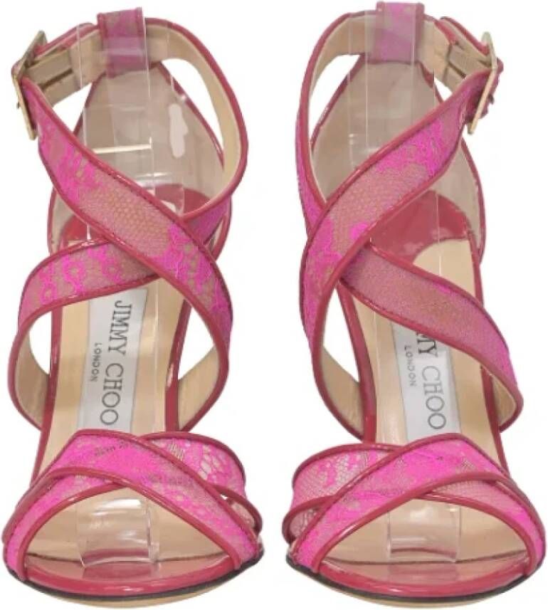 Jimmy Choo Pre-owned Leather heels Pink Dames