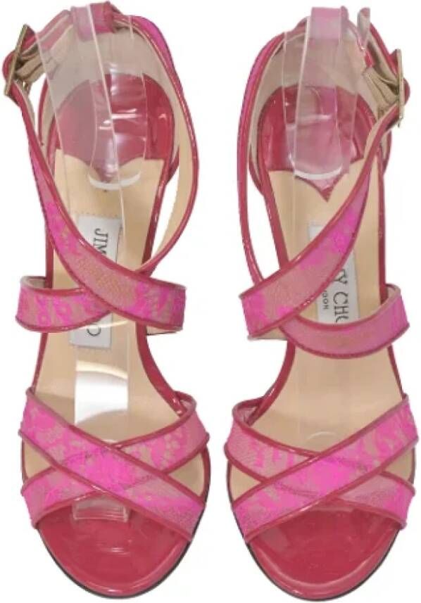 Jimmy Choo Pre-owned Leather heels Pink Dames