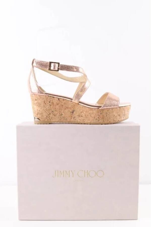 Jimmy Choo Pre-owned Leather heels Pink Dames