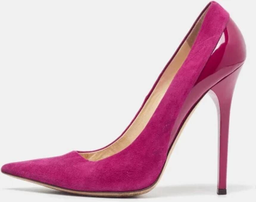 Jimmy Choo Pre-owned Leather heels Purple Dames