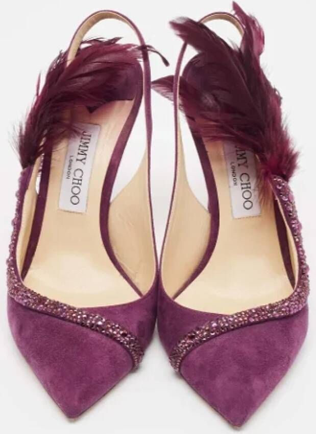 Jimmy Choo Pre-owned Leather heels Purple Dames