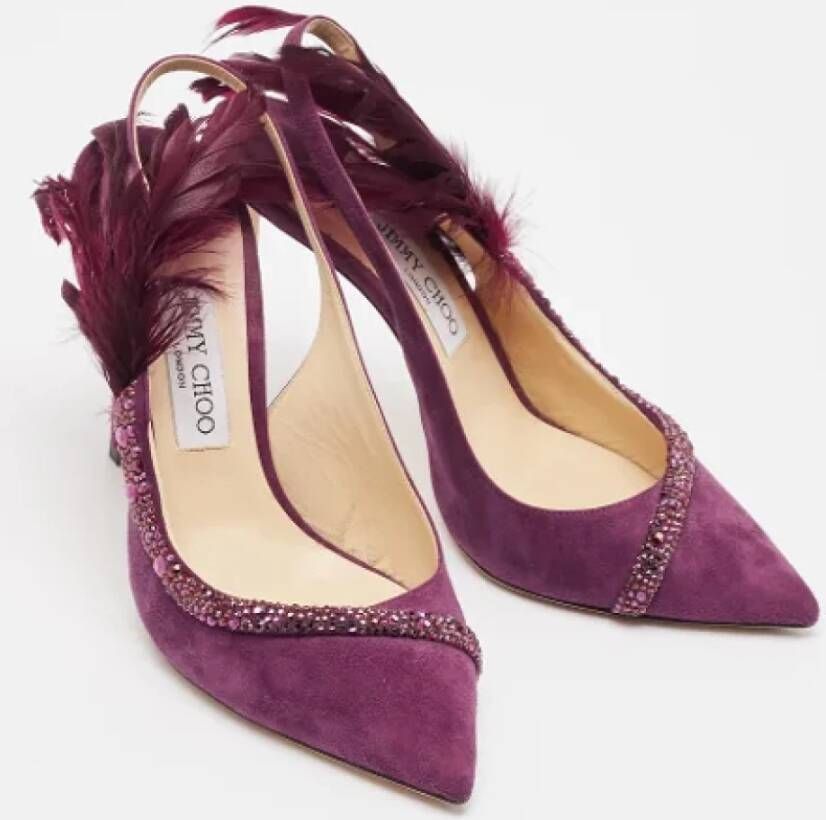 Jimmy Choo Pre-owned Leather heels Purple Dames