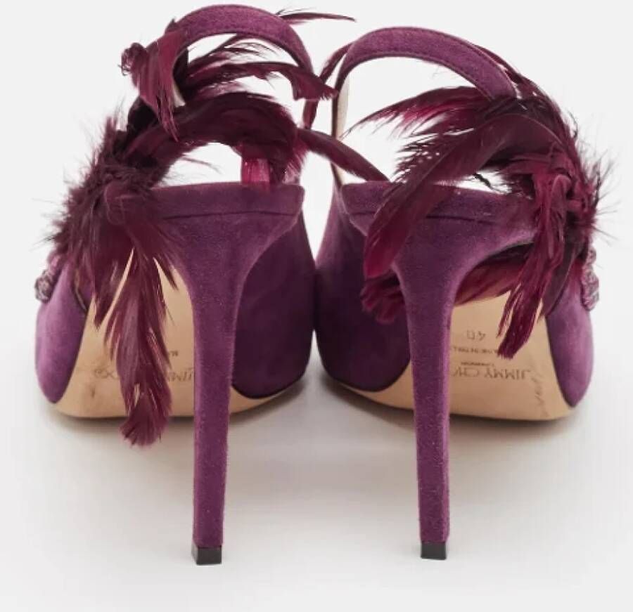 Jimmy Choo Pre-owned Leather heels Purple Dames