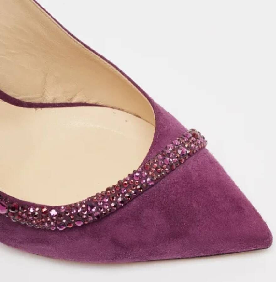 Jimmy Choo Pre-owned Leather heels Purple Dames