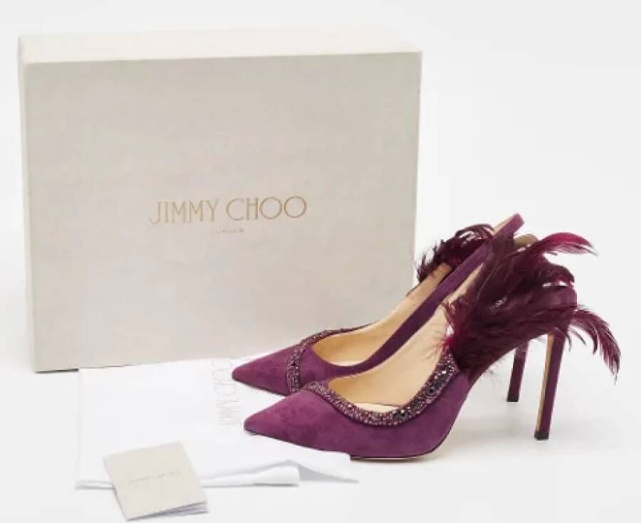 Jimmy Choo Pre-owned Leather heels Purple Dames