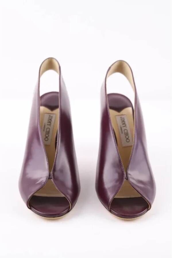 Jimmy Choo Pre-owned Leather heels Purple Dames