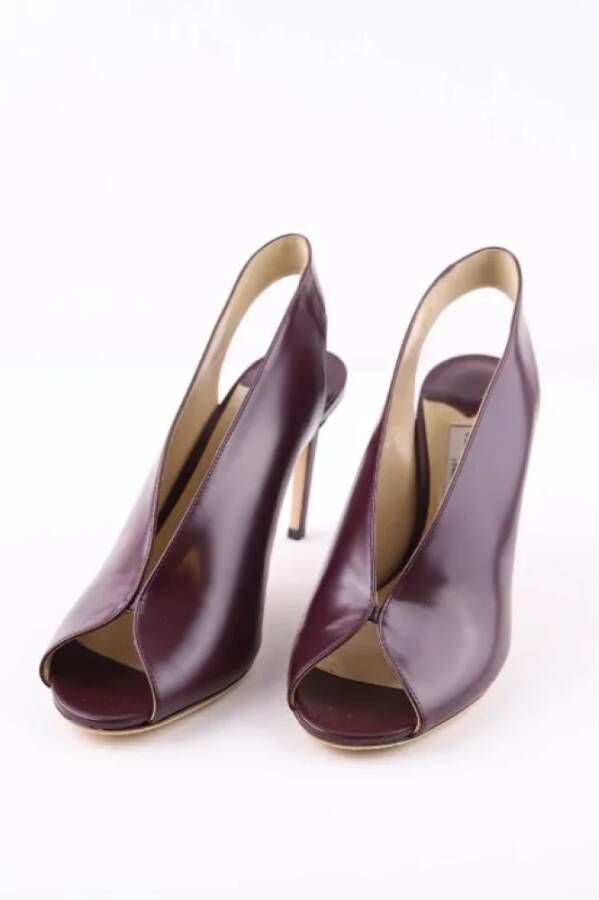 Jimmy Choo Pre-owned Leather heels Purple Dames