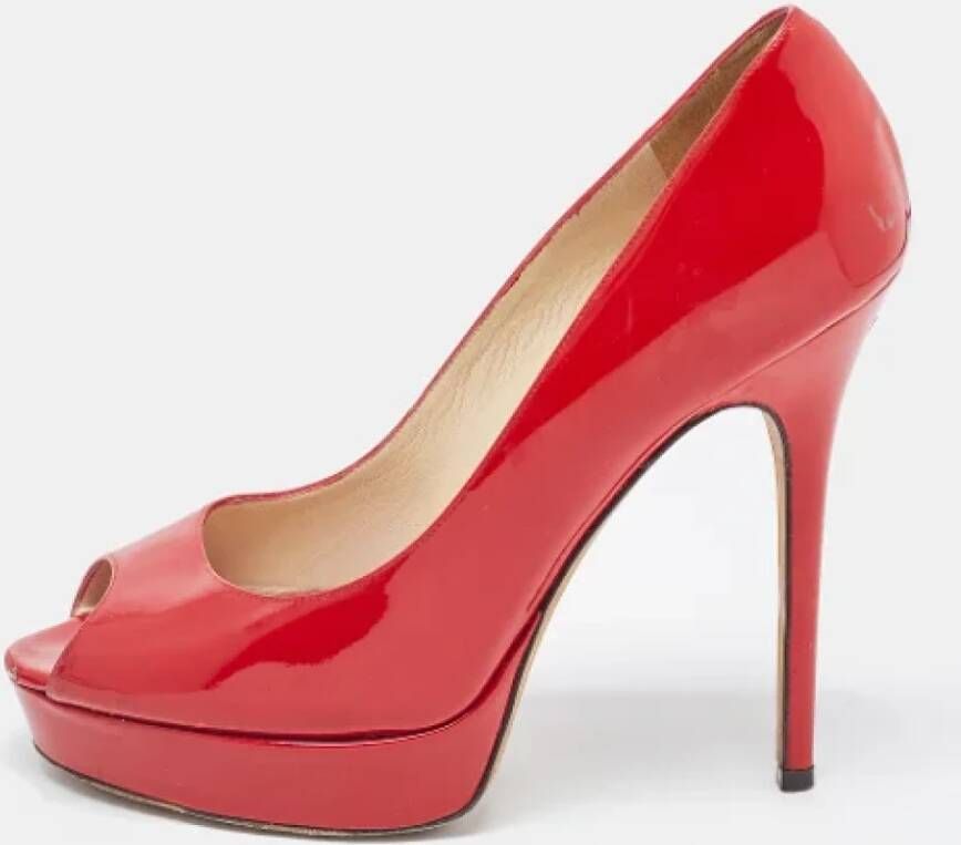 Jimmy Choo Pre-owned Leather heels Red Dames