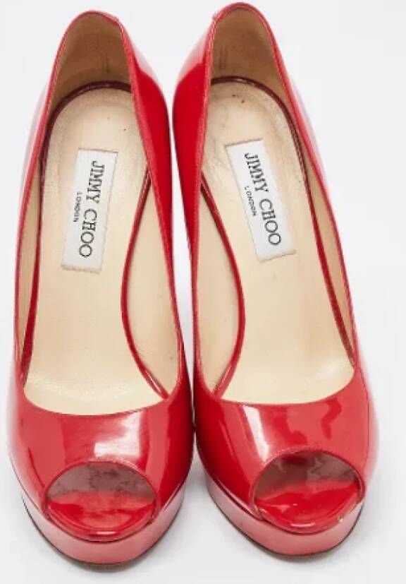 Jimmy Choo Pre-owned Leather heels Red Dames