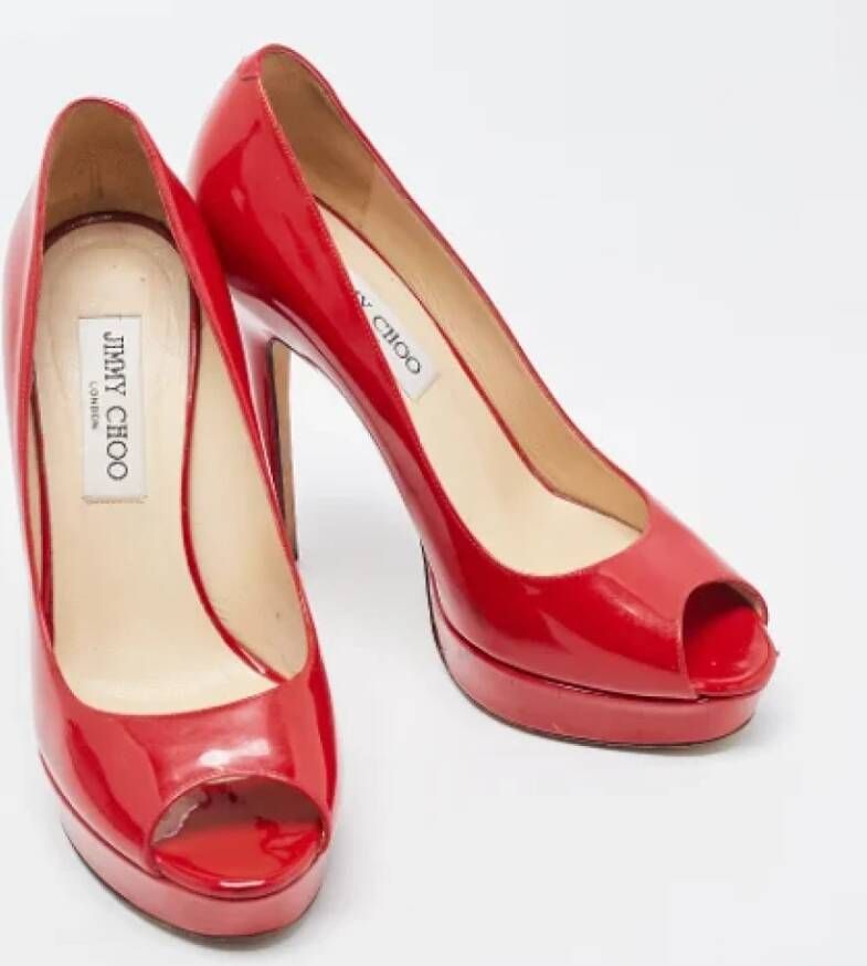 Jimmy Choo Pre-owned Leather heels Red Dames