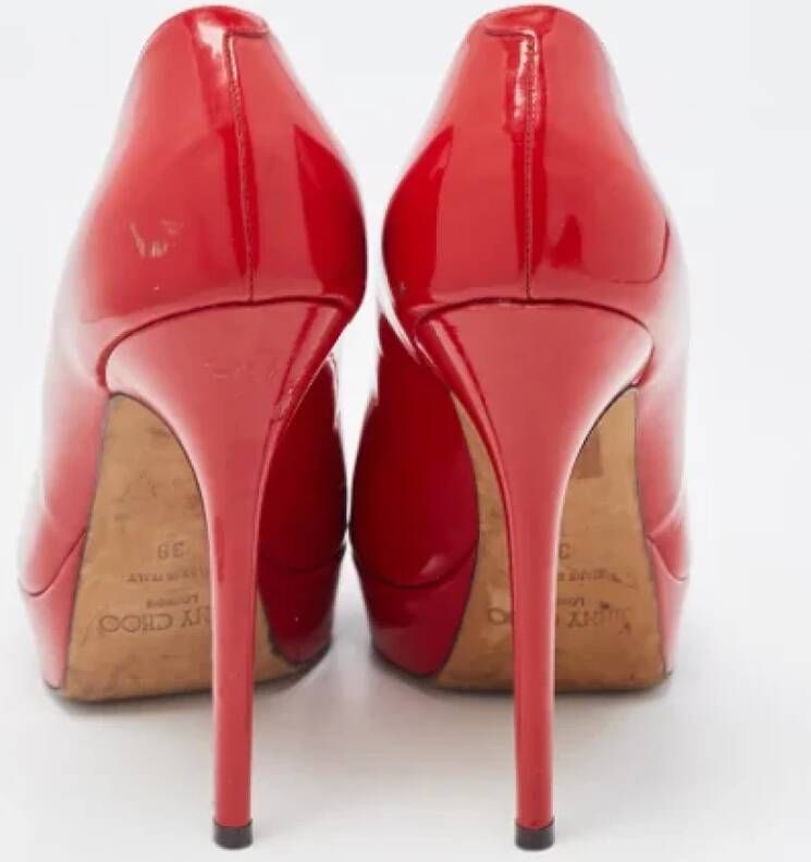 Jimmy Choo Pre-owned Leather heels Red Dames