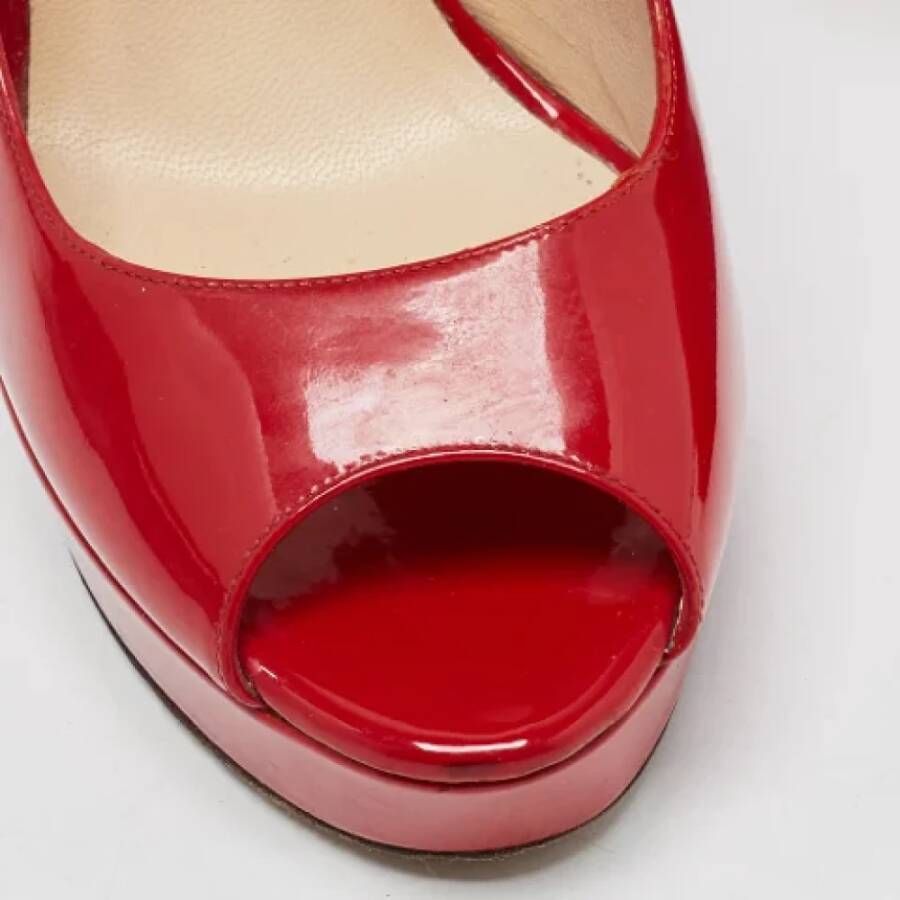 Jimmy Choo Pre-owned Leather heels Red Dames