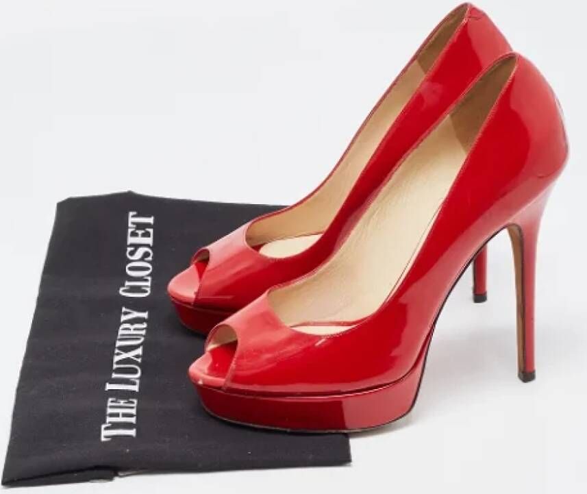 Jimmy Choo Pre-owned Leather heels Red Dames