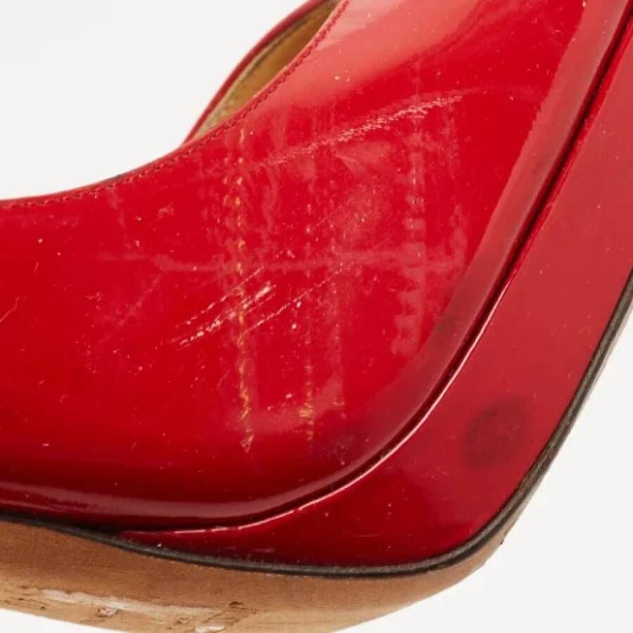 Jimmy Choo Pre-owned Leather heels Red Dames