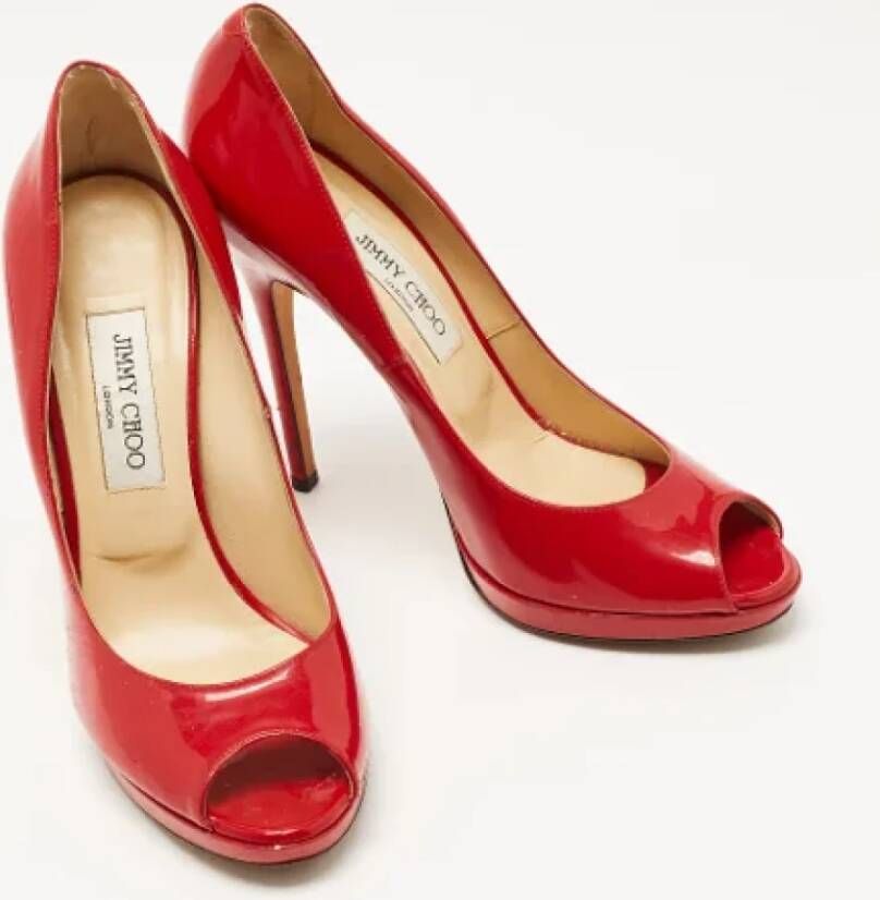 Jimmy Choo Pre-owned Leather heels Red Dames