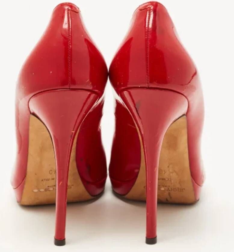 Jimmy Choo Pre-owned Leather heels Red Dames