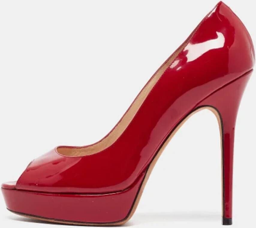 Jimmy Choo Pre-owned Leather heels Red Dames