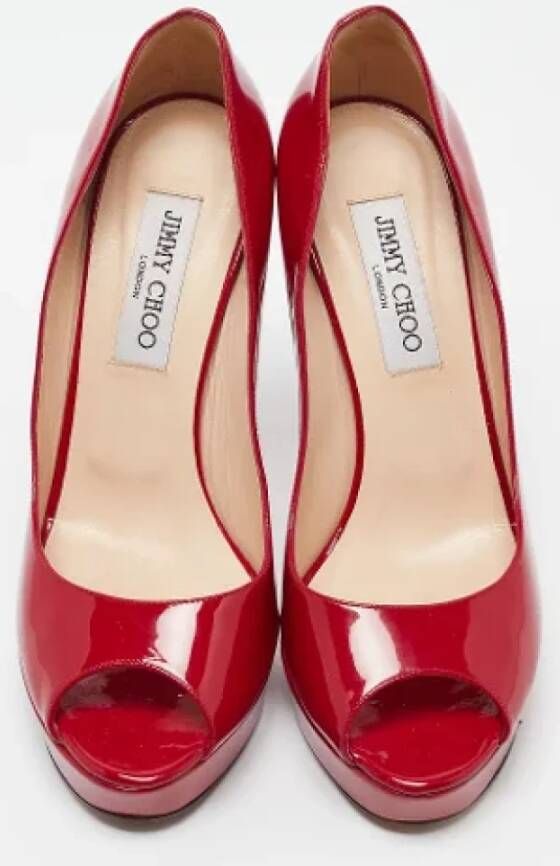 Jimmy Choo Pre-owned Leather heels Red Dames