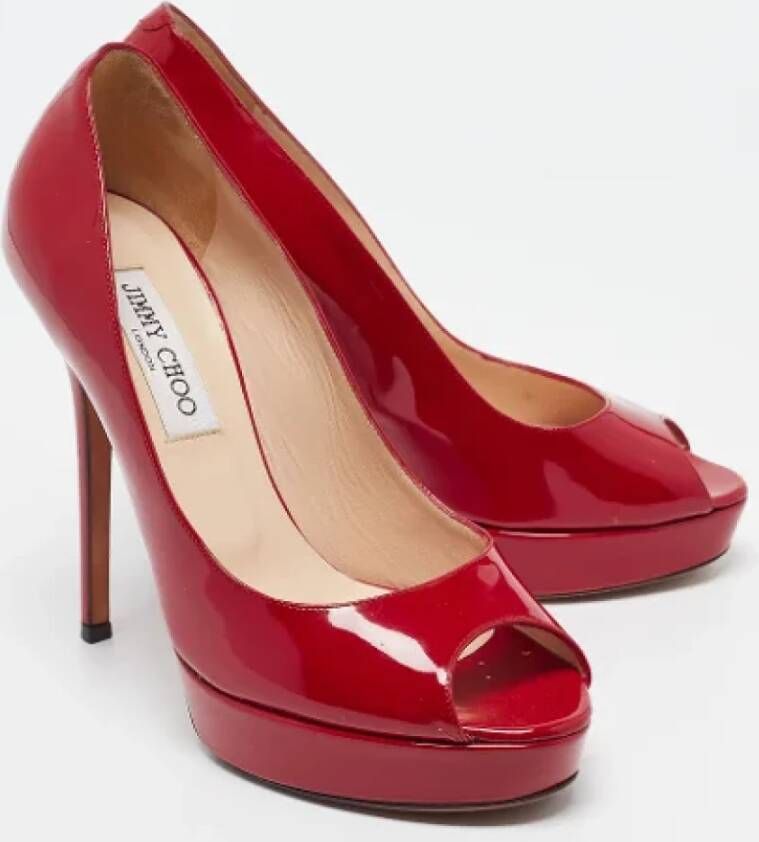 Jimmy Choo Pre-owned Leather heels Red Dames