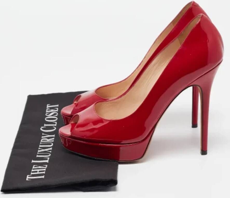 Jimmy Choo Pre-owned Leather heels Red Dames