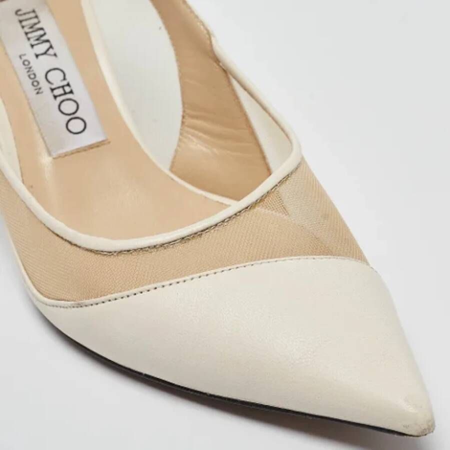 Jimmy Choo Pre-owned Leather heels White Dames