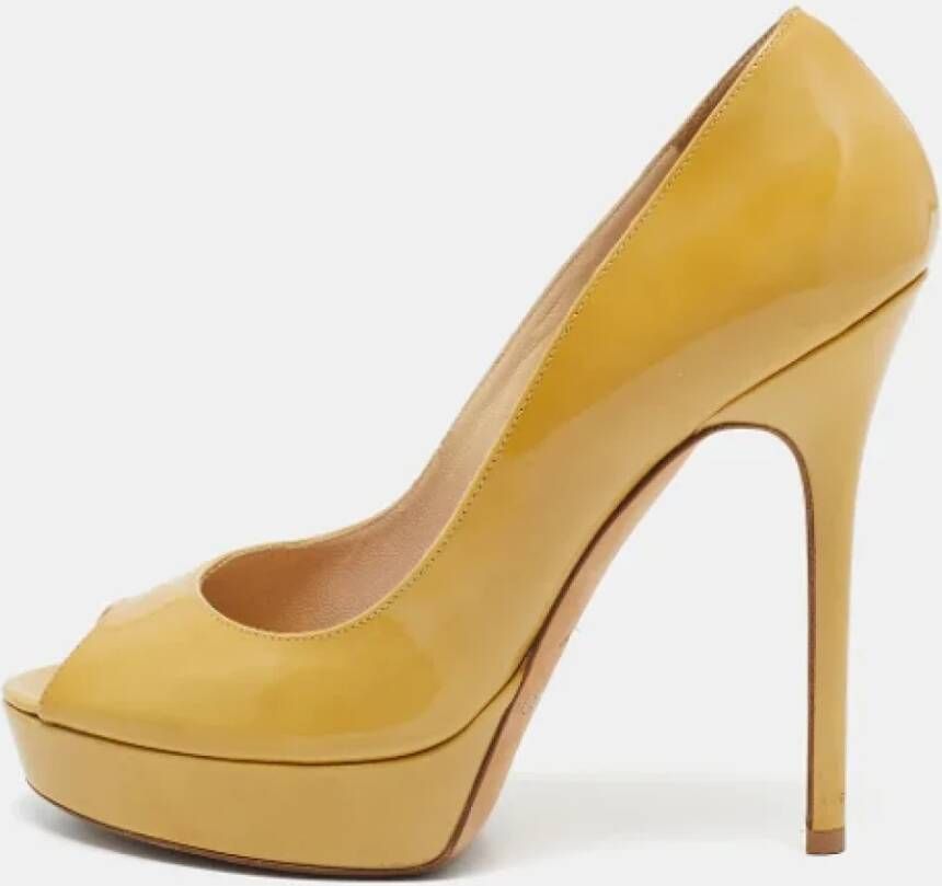 Jimmy Choo Pre-owned Leather heels Yellow Dames