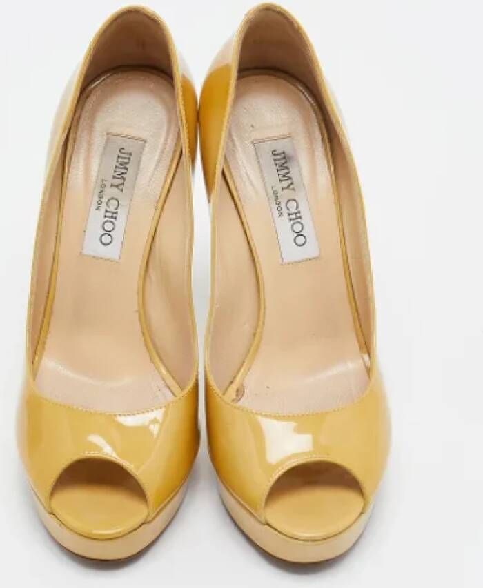 Jimmy Choo Pre-owned Leather heels Yellow Dames