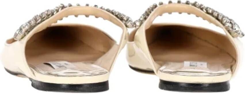 Jimmy Choo Pre-owned Leather mules Beige Dames