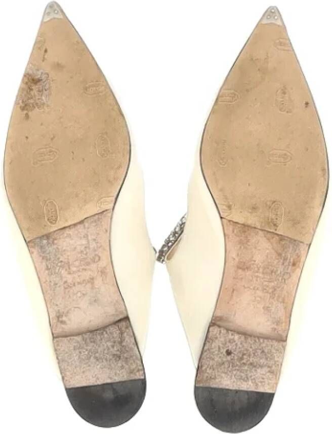 Jimmy Choo Pre-owned Leather mules Beige Dames