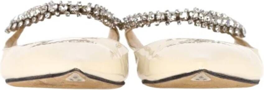 Jimmy Choo Pre-owned Leather mules Beige Dames