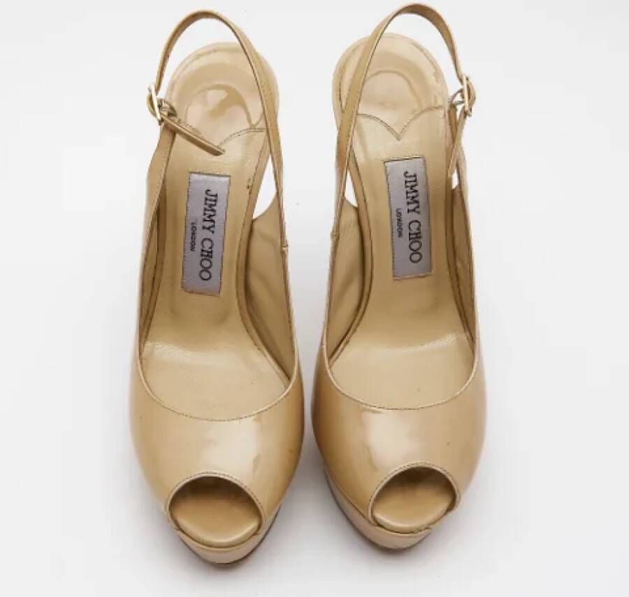 Jimmy Choo Pre-owned Leather sandals Beige Dames