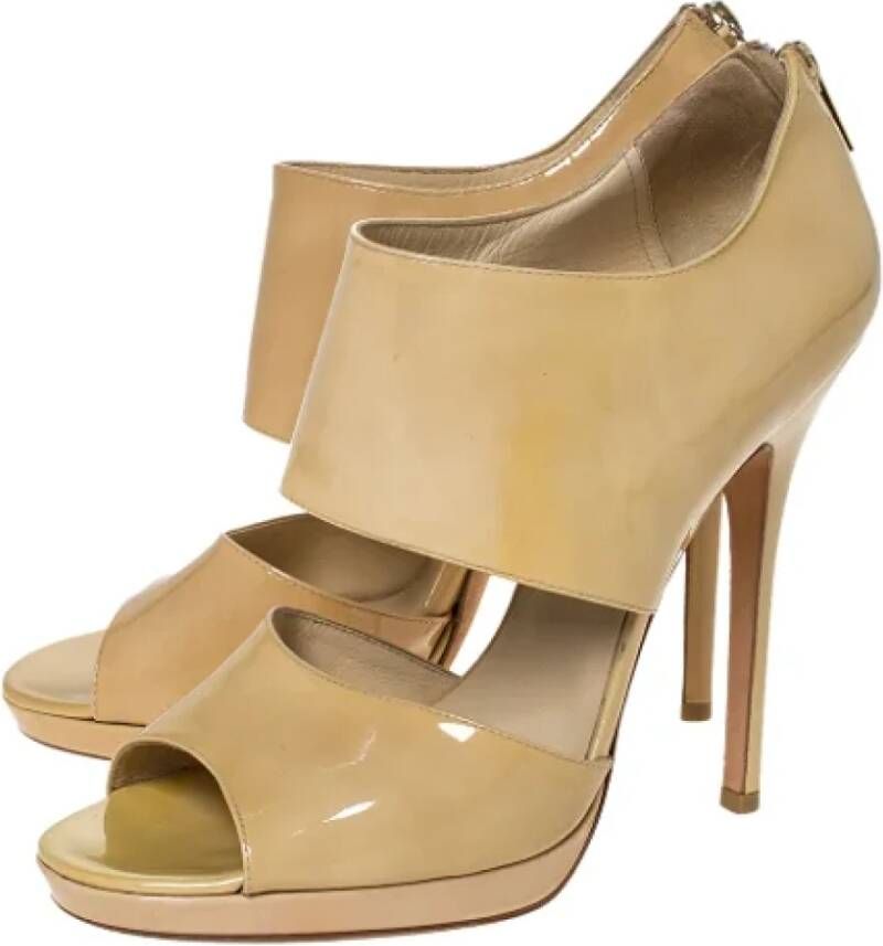 Jimmy Choo Pre-owned Leather sandals Beige Dames