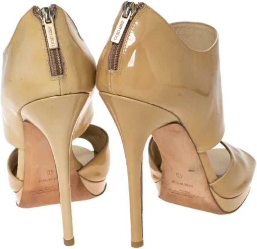 Jimmy Choo Pre-owned Leather sandals Beige Dames