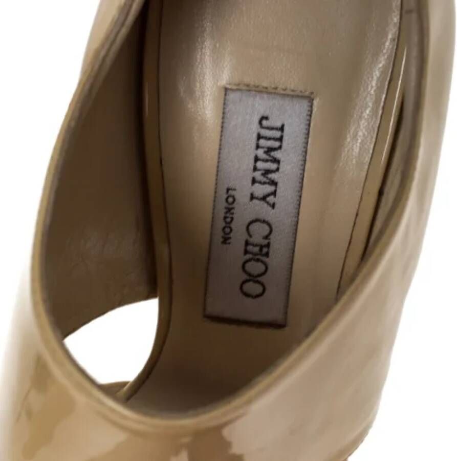 Jimmy Choo Pre-owned Leather sandals Beige Dames