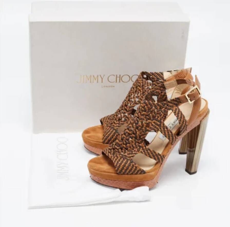 Jimmy Choo Pre-owned Leather sandals Beige Dames