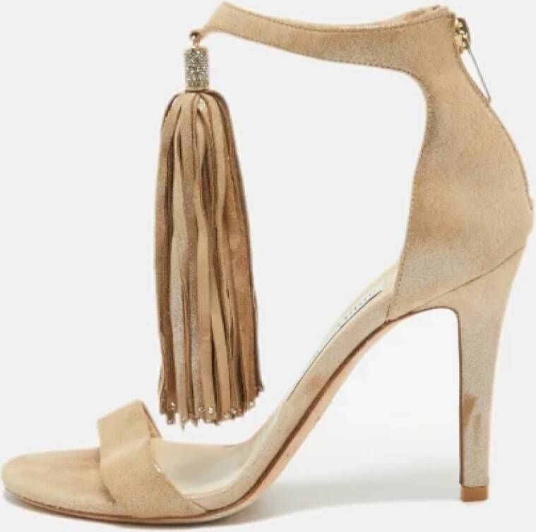 Jimmy Choo Pre-owned Leather sandals Beige Dames