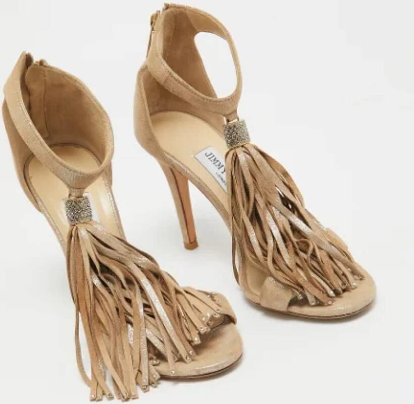 Jimmy Choo Pre-owned Leather sandals Beige Dames