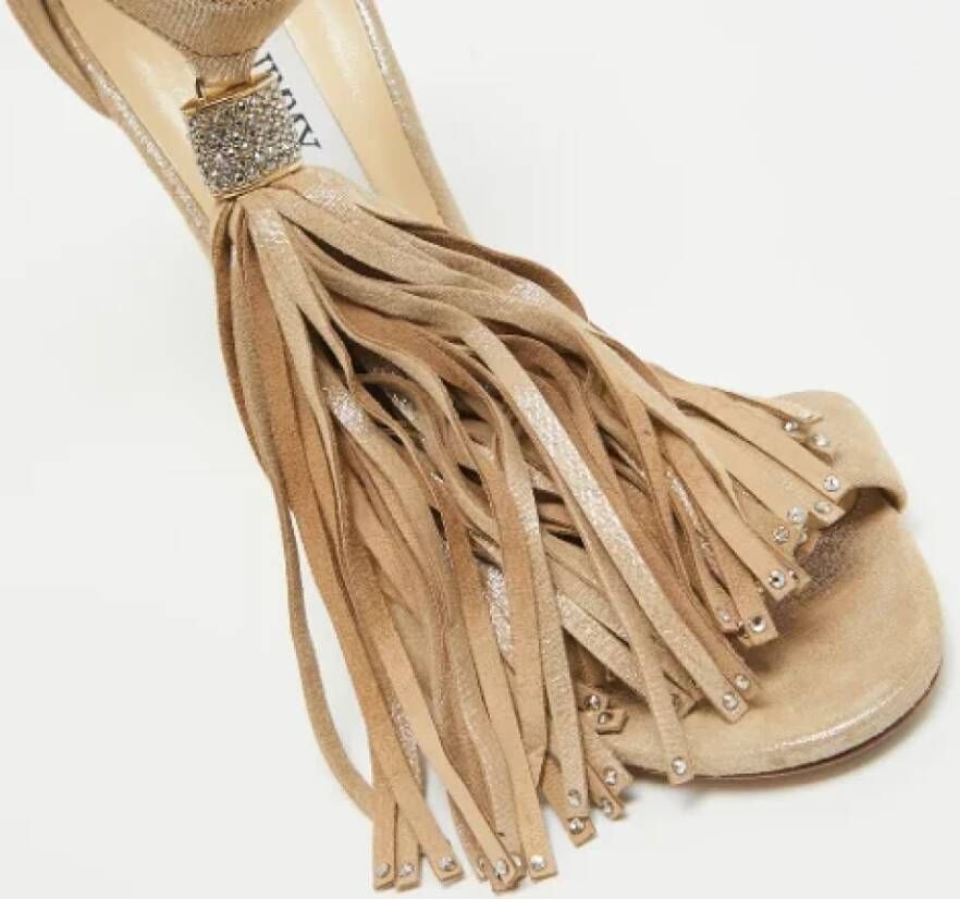 Jimmy Choo Pre-owned Leather sandals Beige Dames