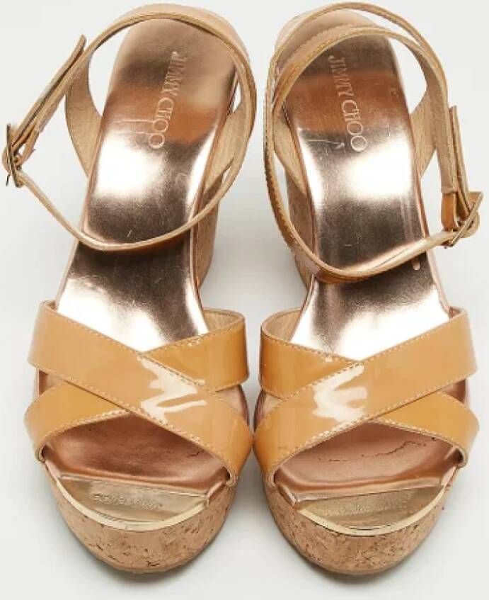 Jimmy Choo Pre-owned Leather sandals Beige Dames