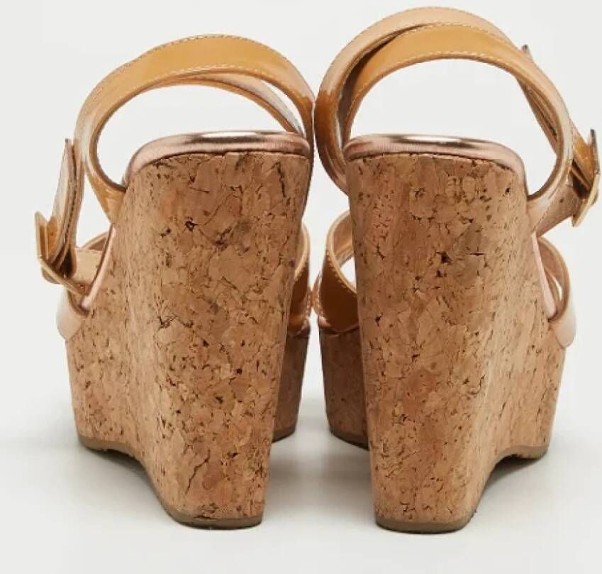 Jimmy Choo Pre-owned Leather sandals Beige Dames