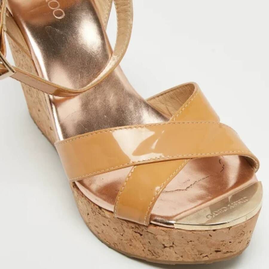 Jimmy Choo Pre-owned Leather sandals Beige Dames