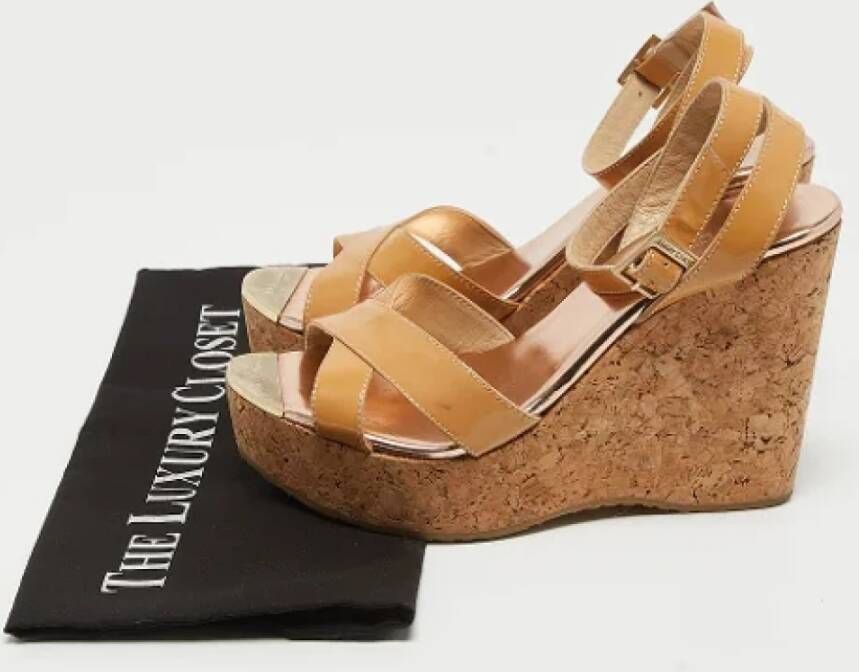 Jimmy Choo Pre-owned Leather sandals Beige Dames