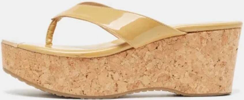 Jimmy Choo Pre-owned Leather sandals Beige Dames