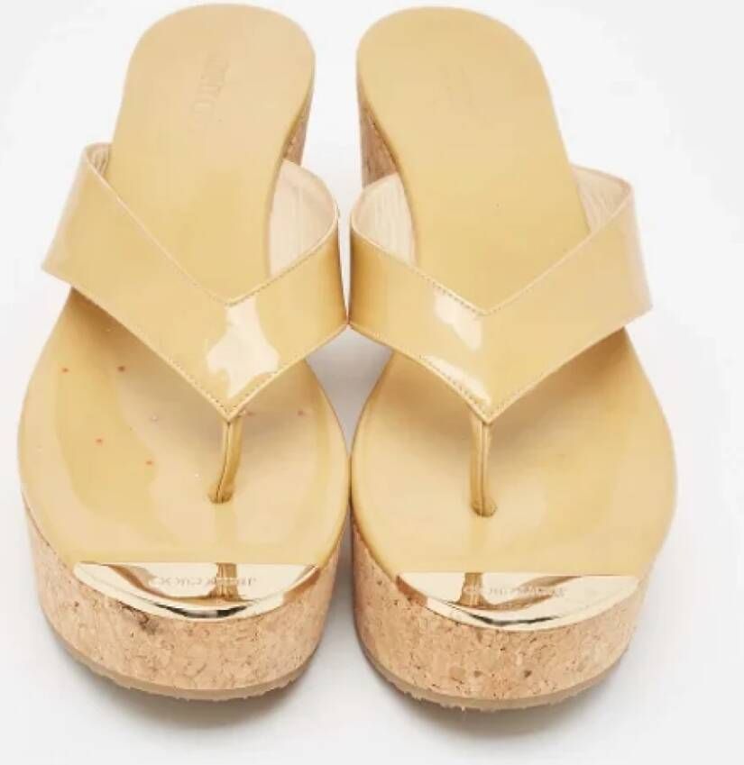 Jimmy Choo Pre-owned Leather sandals Beige Dames