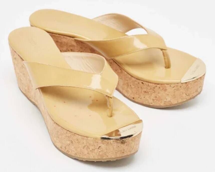 Jimmy Choo Pre-owned Leather sandals Beige Dames